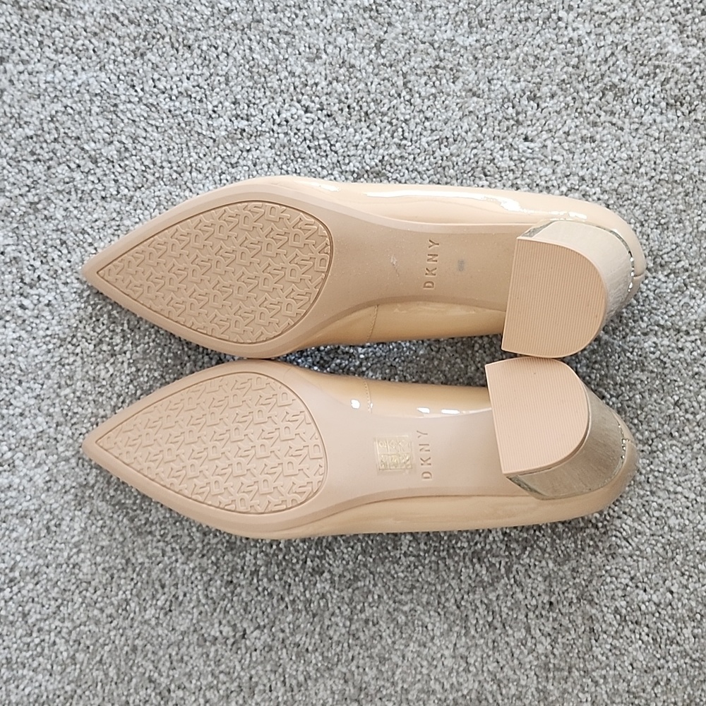 DKNY Patent Leather Nude Block Heels - Picture 4 of 8